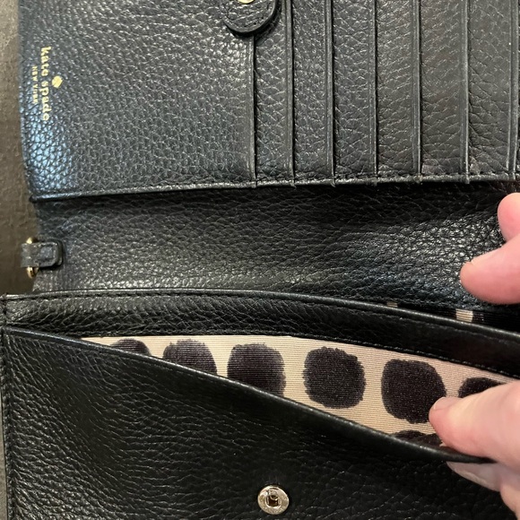 Kate Spade Black Leather Clutch with Gold Accents - Picture 6 of 7